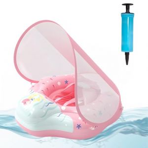 ACTOYS Bouee Bebe, Baby Float Bouée pour Bébé, Bouee Enfant, Bouee Pisicne Bebe, Bouee Bebe avec Pare Soleil, Bouée pour Enfant, Bouée de Natation Gonflable (Sirène, L : 12-36 Mois) (FEYUZ, neuf)