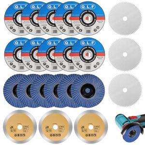 NUTKIT 22PCS disques de coupe 76 mm, disque &agrave; tron&ccedil;onner 76x10 mm, Disques de Meuleuse D'angle, Set D'disques a Tronconner, disque d&eacute;coupe pour meuleuse d'angle, Pour M&eacute;tal, Acier, Fer, Aluminium (HFX-online, neuf)