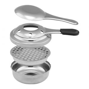 Br&ucirc;leur &agrave; alcool pour fondue, br&ucirc;leur &agrave; alcool de camping, r&eacute;chaud portable en acier inoxydable, &eacute;quipement de cuisine s&ucirc;r, accessoires de camping l&eacute;gers avec poign&eacute;e anti-br&ucirc;lure, &eacute;quipement de (xiukmz, neuf)