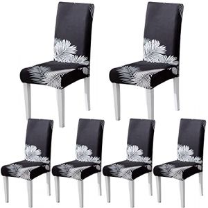 ARNTY Housse de Chaise, Housse de Chaise Salle à Manger 4/6 Pièces Housse Chaise Extensible pour Mariage Moderne, Hôtel, Décor de Restaurant (Moderne E, 6 pièces) (KINGSON PLUS, neuf)