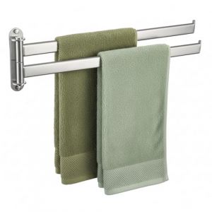 KES Porte-Serviettes Pivotant Support Serviette Acier Inoxydable 18/8 Porte Serviette Salle de Bain Seche Serviette Double Mural Bross&eacute;, A2104S2L50-2 (KES Home Global, neuf)