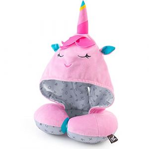 Coussin cale tête voyage - Coussin de voyage bébé - Coussin repose cou enfant - Oreiller de voyage enfant voiture - Repose-Tête Avec Capuche De Voyage - Motif Licorne - BE-HH180 BENBAT (Bondarel, neuf)
