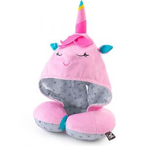 Coussin cale tête voyage - Coussin de voyage bébé - Coussin repose cou enfant - Oreiller de voyage enfant voiture - Repose-Tête Avec Capuche De Voyage - Motif Licorne - BE-HH180 BENBAT (Dreambaby EU, neuf)