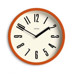 JONES CLOCKS&reg; Hot Tub Horloge Murale | Petite Horloge Ronde r&eacute;tro | 20cm | L&rsquo;Orange | Chiffres faciles &agrave; Lire | Id&eacute;al pour la Cuisine, Le Bureau, la Chambre d&rsquo;Enfant, Les Grands ou Petits espaces (Newgate World Ltd, neuf)