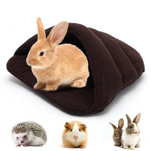 Lit de Cochon d'Inde Lit de Hamster Sac de Couchage Grotte Nid Coussin doux Chauds Maison de Cochon d'Inde Animal de Compagnie Hiver Literie Cage Accessoires pour Petit Animal &Eacute;cureuil (Marron Fonc&eacute;) (Weisilu Directly, neuf)