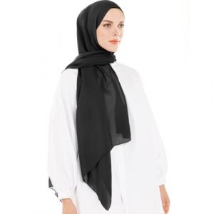 Ayisah Hijab En Mousseline Pour Femme - Hijab Femme Musulmane Voile Noir - &Eacute;charpe L&eacute;g&egrave;re Pour Dames - Foulards Islamiques Modernes En Mousseline Pour Dames - Ch&acirc;le Pour Robe De Pri&egrave;re (Noir) (ShawlFactory, neuf)