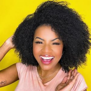 Perruque Afro Femme Perruque Bresilienne Courte Boucl&eacute;e Afro Femme Vrai Cheveux Naturelle Perruques de Cheveux Humains en Pour Femmes Noires 14 Pouces (good quality hair store, neuf)