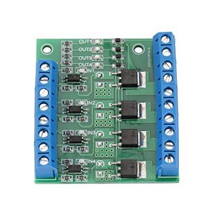 Module Mosfet D'amplificateur PLC PWM 4 Canaux, Carte de Circuit imprim&eacute; MOS FET Pilote de Module de Carte D'amplificateur MOS FET 3-20V &agrave; 3.7-27VDC 10A (Ciapsd, neuf)