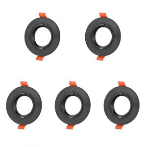Jandei - Pack x5 Spot Cadre Anneau Orientable Encastrable au plafond pour GU10 / MR16 Enjoliveur noir Découpe 75 mm Ø90 x 45 mm sans LED (Circulaire orientable) (Jandei Led, neuf)