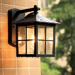 Mengjay Appliques murales étanches extérieures, Vintage Noir lampe murale Applique Antique Industriel luminaire extérieur Jardin Balcon Table à manger Applique murale (Mengjay, neuf)