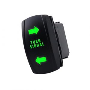 Interrupteur à Bascule pour Clignotant avec Indicateur Verte et Bleu Clignotante Marche Arrêt UTV ATV Compatible, Interrupteur à Bascule, Durable étanche, 12V 20A, pour Camping-Car,Yachts, Vert (Grand Plaisir 360, neuf)
