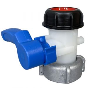DN50 (75mm) Adaptateur Robinet Cuve 1000L, S60X6 (60mm) Sortie Raccord Cuve IBC, Robinet Vidange Papillon Plastique, Vanne Arrêt IBC, Connecteur Vanne Universel pour Compatible Réservoir Eau Pluie (Aurobest, neuf)