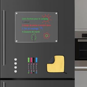 NAHRMY Tableau Calendrier Magn&eacute;tique Frigo B5 (35 x 25cm), Acrylique Tableau Magnetique Frigo, Planning Semaine,Effa&ccedil;able Transparent en Acrylique avec Accessoires utiles (Senm_store, neuf)