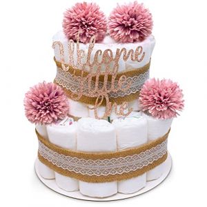 MilaBoo&reg; G&acirc;teau de couches vintage fille I G&acirc;teau de couches premium style boho I Cadeau pour une naissance ou un bapt&ecirc;me (ARUM-Commerce GmbH, neuf)