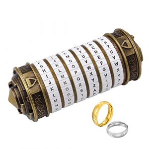 Cryptex Boîte de puzzle Da Vinci Code Mini serrure Cryptex avec compartiments cachés Anniversaire de Saint Valentin Mystérieux Cadeau d'anniversaire pour la famille et les amis (Lincman, neuf)