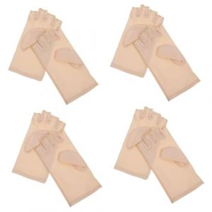 minkissy 4 Paires ongles mitaine cuir bache anti uv mitaines anti uv sans doigts d'été en plein UV de manucure anti-uv de manucure protection UV spandex (Master Self, neuf)
