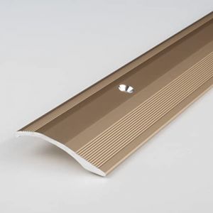 PROVISTON | Profil&eacute; de rattrapage | Alu anodis&eacute; | Bronze clair | Largeur 40 mm | Hauteur 5 mm | Longueur 1000 mm | Nez de marche &agrave; visser | Barre de seuil de rattrapage | 1 pi&egrave;ce (VLD Trade GmbH, neuf)