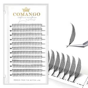 CoMango Spire Lashes &Eacute;ventail de cils pr&eacute;fabriqu&eacute; C/D Curl Manga Extensions de cils naturelles en forme de plume, cils de bande dessin&eacute;e, 0,07 mm, cils individuels (Black Spire, 0,07-10 mm) (ZURICA, neuf)