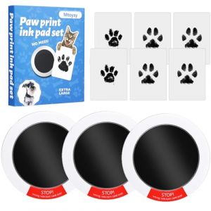 3 Pcs Kit Empreinte Chien, mtoysy Empreinte Patte de Chat, Empreinte Bebe avec 6 Cartes d'Impression, Clean Touch Tampons Photo Souvenir Tatouage Et Cadre pour Chien et Chat Souvenirs de Famille (fulaer, neuf)
