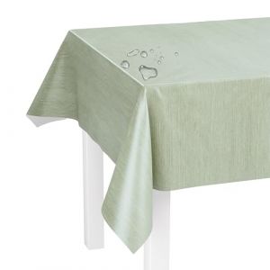 LILENO HOME Nappe lavable au m&egrave;tre, 100 x 140 cm (bord coup&eacute;), en lin, couleur verte, imperm&eacute;able, id&eacute;ale comme nappe ou chemin de table pour tente &agrave; bi&egrave;re (Discount-Deal24, neuf)