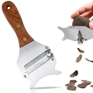 LPZMPZ Coupe Truffe, Trancheuse &agrave; Truffe R&eacute;glable, Rasoir Truffes en Bois, Rasoir Chocolat en Acier Inoxydable, Trancheur &agrave; Fromage pour Truffle,du Chocolat, Fromage, Ail, Champignons (LPZMPZ, neuf)