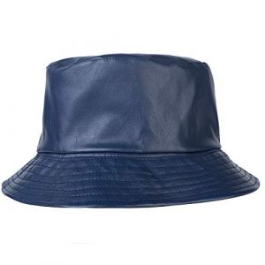 ZLYC Hivernal Chapeau Bob Cuero en Cuir PU pour Femmes Hommes(Bleu Marin),Taille Unique (DLAPL-EU, neuf)