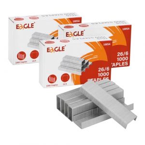 Eagle Agrafes, longueur de jambe standard 6,35 mm, 1000 agrafes par bo&icirc;te, lot de 3 bo&icirc;tes, 3000 agrafes au total (TYI Store, neuf)