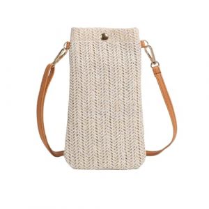 Siyecioa Sacs à Bandoulière Tissés en Paille pour Femmes, Sacs Décontractés pour Téléphone Portable, Petit Sac a Main Femme, Osier Pochette Téléphone Boheme (FRANCE HUIHAO, neuf)