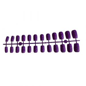 Zanthicia 24 pi&egrave;ces faux ongles motif carr&eacute; presse sur ongles artificiels conseils &eacute;l&eacute;gant emballage complet manucure d&eacute;coration pour femmes filles, violet (LianJieLong, neuf)