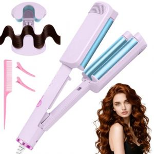 LOPHE 32mm Cheveux Wavy Fer &agrave; Boucler, Fers &agrave; Onduler French Waves avec 4 Temp&eacute;ratures R&eacute;glables, Cheveux Wavy Fer &agrave; Boucler pour Cheveux Longs Courts, Convient aux D&eacute;butants, Anti-Br&ucirc;lure, Violet (Botoo, neuf)