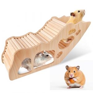 Vegena &Eacute;chelle d'escalade pour Hamster, Maison pour Hamster, Maison en Bois pour Hamster Cachette pour Hamster Maison Cochon d'Inde Jouet d'escalade en Bois pour Hamster Gerbille Chinchilla (DING VICTORY LIMITED, neuf)