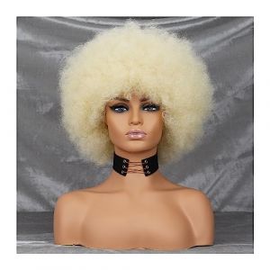 Perruques pour femmes Perruques afro for femmes noires perruques afro crépues courtes bouclées rebondissantes énormes perruques bouffantes moelleuses synthétiques de qualité supérieure for le cosplay (mengliouzhou, neuf)