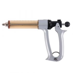 Seringue Vétérinaire, Seringue Continue Réglable Semi-Automatique en Acier Inoxydable, Injection de Vaccin Vétérinaire pour Bovins, Ovins, Porcins, Caprins(Size:50ML) (GQQSXZNTD, neuf)