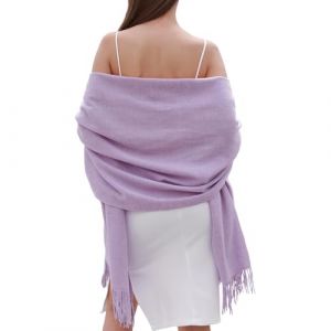 SWAT PANY Écharpe Femme Robe de Soirée Classique Hiver Plaine Écharpe Violet clair Étole Femme Festive (FU JINMY, neuf)