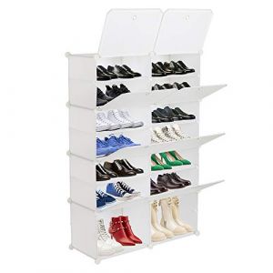 Alightup Armoire à Chaussures Portable Cube, 20-30 Paires, Chaque Casier 30x40x30cm, pour Chaussures, Bottes, Pantoufles (Noir et Transparent) (Blanc, 8cube) (hoktin, neuf)