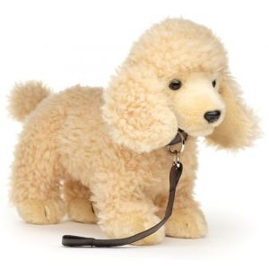 Uni-Toys - Caniche Abricot Debout (avec Laisse) – 30 cm (Longueur) – Chien en Peluche – Doudou (Uni-Toys Shop, neuf)