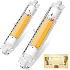 Ampoules R7S LED 118mm Dimmable, Ampoule LED 118mm 30W &Eacute;quivalent Ampoule Halog&egrave;ne J118 300W, Blanc Naturel 4000K 3000LM Pas de Scintillement, Faisceau &agrave; 360&deg; pour L&rsquo;&eacute;clairage De Maison,Travail, 2PCS (llcllc, neuf)