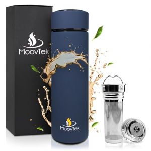 Bouteille Infuseur à thé isotherme 400 ml & fruits extra long pour Infusion sans BPA pour Travail, École, Bureau, theiere portable Randonnée et Voyage (Bleu océan) (TK Adventure Store, neuf)