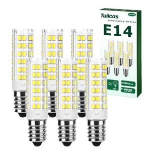 Ampoule LED E14, 5W (&Eacute;quivalent Halog&egrave;ne 50W) Blanc Froid 6000K 500LM Petite vis Edison Non Dimmable Sans Scintillement AC 220-240V pour Plafonniers, Hotte Cuisine, Lampes de Bureau, Paquet de 6 (Laiqianshangmao, neuf)