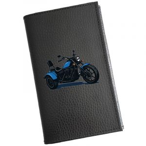 Syl'la &ndash; Etui Carte Grise Porte-papiers Voiture Cuir Noir pour Homme Moto Style Trike personnalis&eacute; avec Votre Prenom (sylla city, neuf)