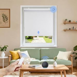 Grandekor Stores Enrouleur Occultant &Eacute;lectriques Isolant Thermique Opaque, Store Occultant avec Moteur & T&eacute;l&eacute;commande, avec ou sans Per&ccedil;age, 120l x 190L cm, Blanc (Grandekor EU, neuf)