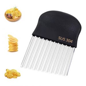 LEPZUR Coupe Pomme De Terre Couteau &Agrave; L&eacute;gumes En Acier Inoxydable En Plastique Lame Ondul&eacute;e De Pomme De Terre &Agrave; Puce Crinkle Coupe Trancheuse Hachoir &Agrave; Fruits L&eacute;gumes Outil De Cuisine (GloriseGO, neuf)