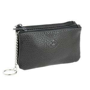 FASHIONGEN - Porte-Monnaie en Cuir &agrave; Double Compartiment &agrave; Zip, pour Homme et Femme - Gris (FASHIONGEN PARIS, neuf)
