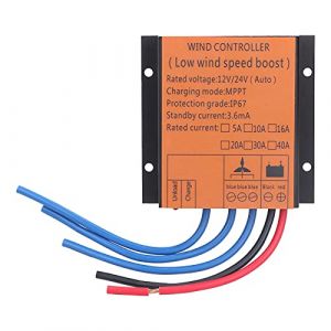 Walfront Régulateur de Charge D'éolienne 100W‑400W 12V/24V Régulateur de Charge MPPT Basse Tension, Régulateur D'énergie éolienne de Contrôleur Automatique étanche IP67 Domestique avec Lumière(20A) (Gytibedv, neuf)