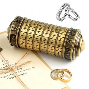 TUPARKA 5 Pièces Da Vinci Code Mini Cryptex Puzzle Boîtes Cadeau Créatif Intéressant Cadeaux Saint Valentin pour Lui Son ?Bronze? (Tuparka Direct, neuf)