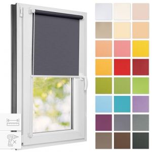 Estika Store Enrouleur sans percage - Gris 2-45 x 150 cm - Bloque 50-60% de la Lumière, Stores intérieurs pour Porte ou Fenetre (Estika, neuf)