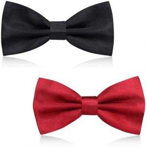 2 Pièces NœUds Papillon Homme,Nœud Papillon avec Crochet,NœUd Papillon Classique Pré- Noué Pour Costume,Nœud Papillon Réglable,Pour Les Mariages Pour Hommes,Noir + Vin Rouge (LILELexiaoqi, neuf)
