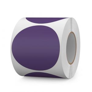 FINDAT Étiquettes Autocollantes Rondes 76 mm Violet Rouleau Vinyle 500 Gommettes Imperméable Écriture Marqueur pour Déménagement Bureau (ZHIYUU, neuf)