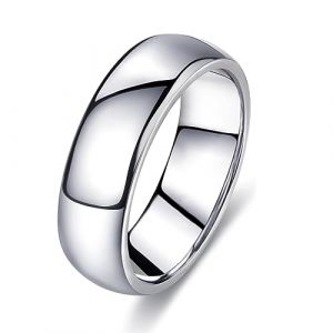 FUNEIA Bague Homme Femme Argent Acier Inoxydable Bague Alliance Anneau de Mariage Simple et Poli Bague de Fiançailles Largeur de 1-8mm Bijoux Bague Fille Ado Taille 52/54/57/60/62/65/67 (Anlsen, neuf)