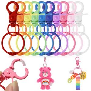 Anneau Porte Clef,30 Pièces Anneaux Porte Clé,Porte Cles,Porte Clef Mousqueton,Attache Porte Clé,Anneau Porte Clé,Mousqueton Porte Clé pour DIY (gtdance, neuf)